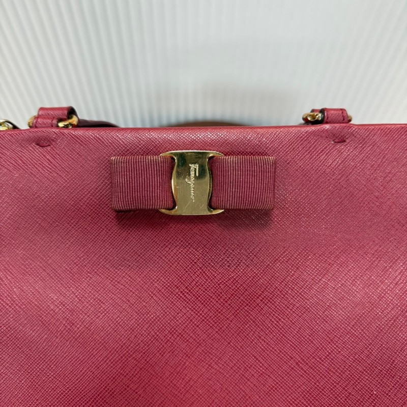 Salvatore Ferragamo Vara 經典小號 紅金配色 Saffiano十字紋牛皮-2