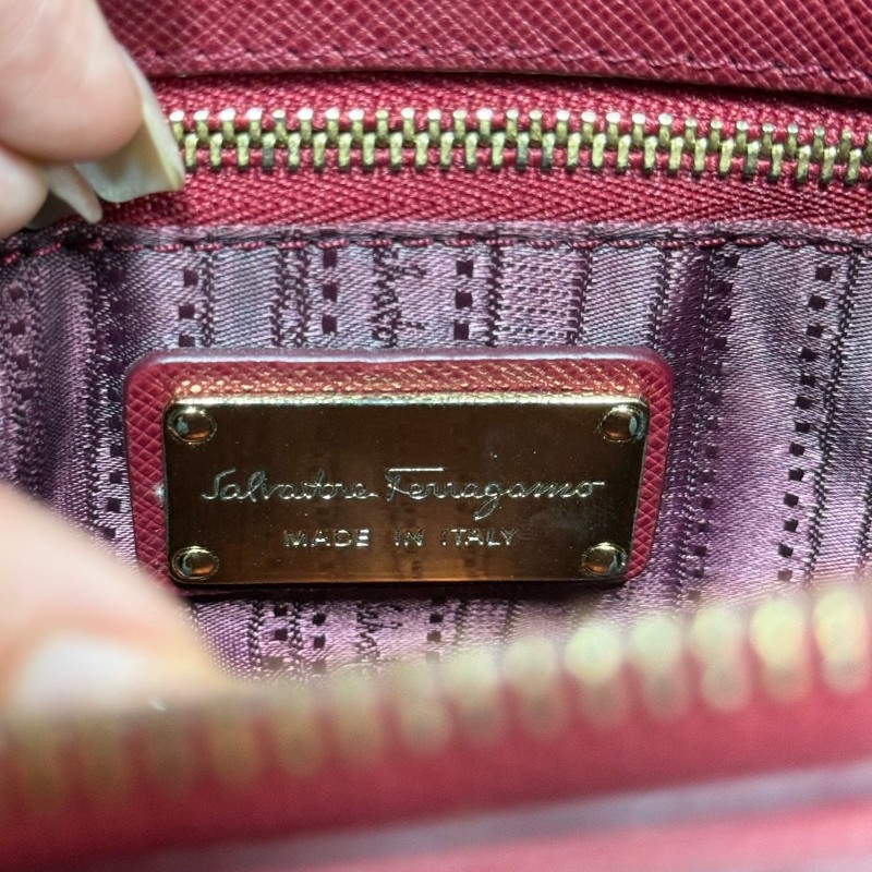 Salvatore Ferragamo Vara 經典小號 紅金配色 Saffiano十字紋牛皮-15