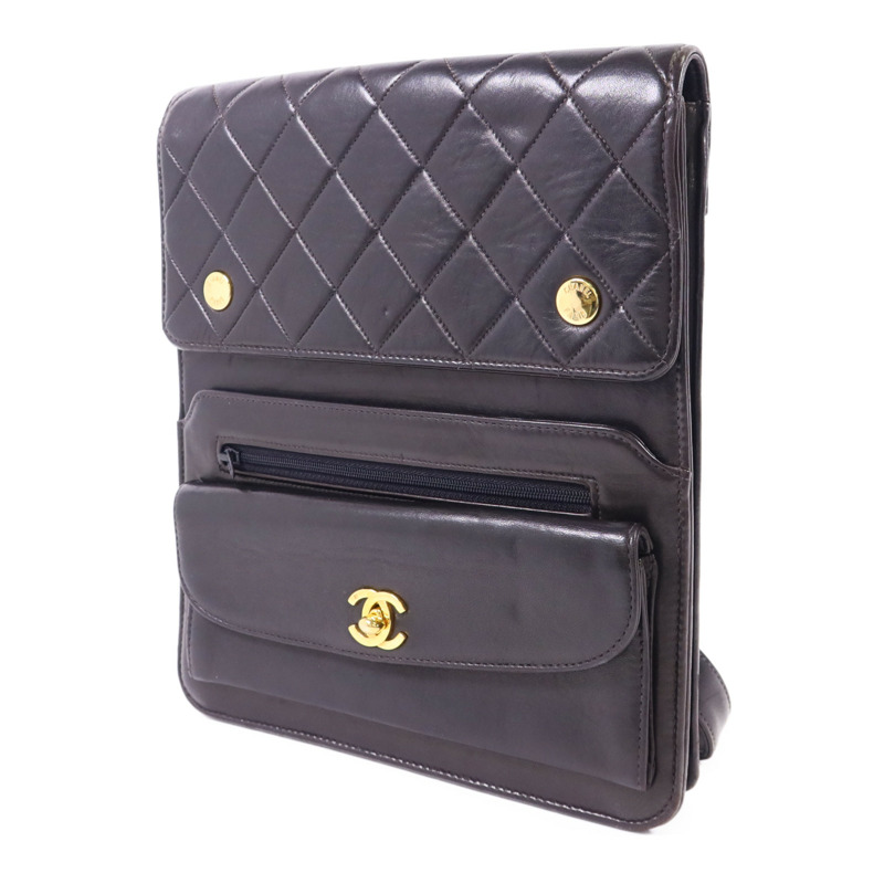 CHANEL 牛皮皮革Vintage Shoulder Bag金扣肩背袋-2