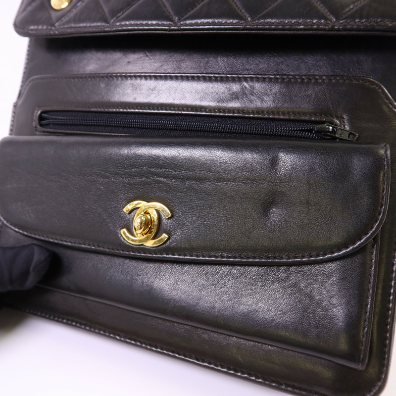 CHANEL 牛皮皮革Vintage Shoulder Bag金扣肩背袋-20