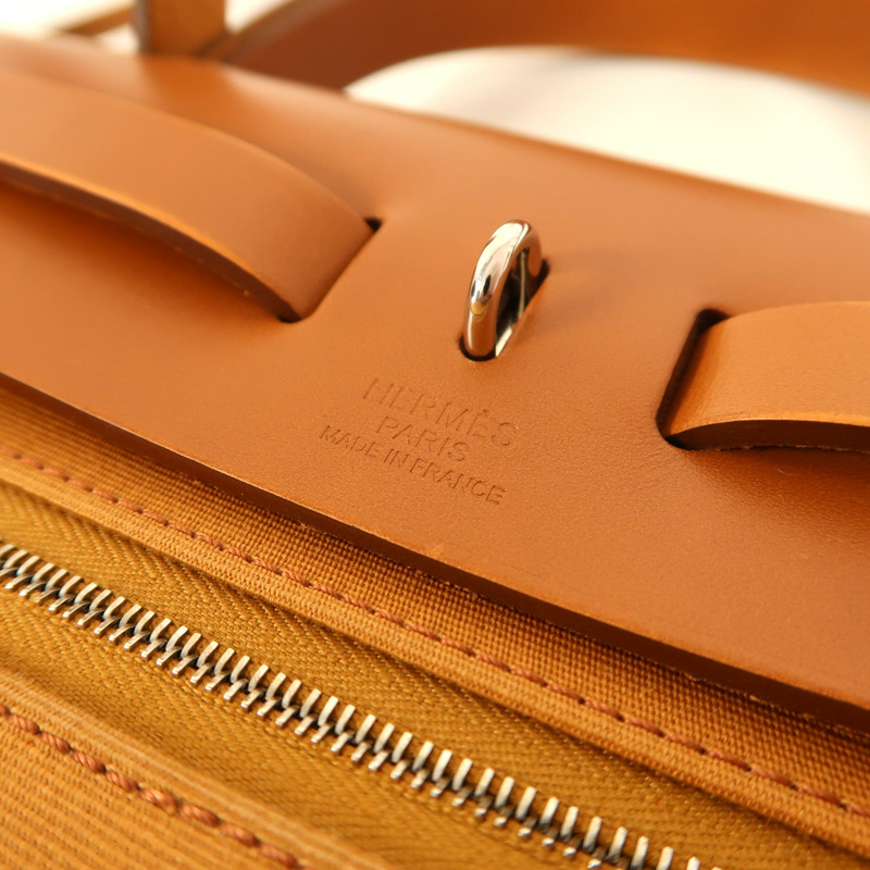 HERMES 帆布Herbag PM銀扣手挽肩背兩用袋-8