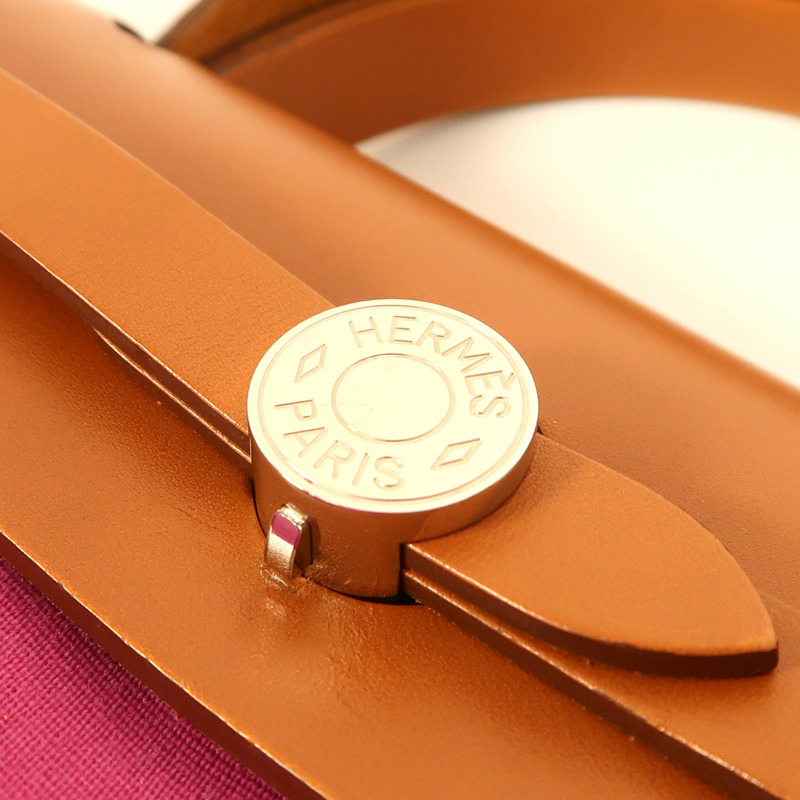 HERMES 帆布Herbag PM銀扣手挽肩背兩用袋-10