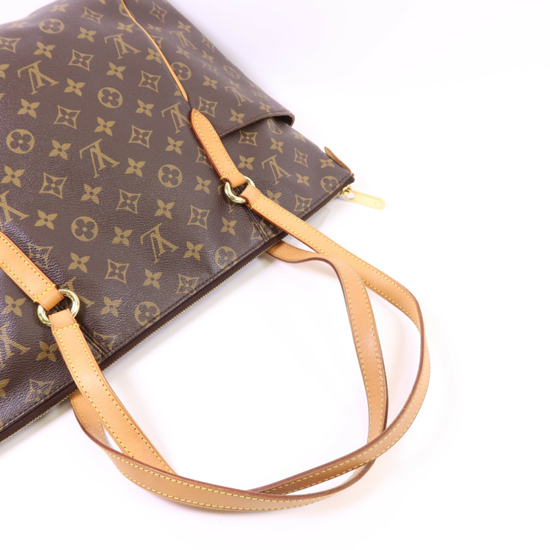 LOUIS VUITTON Monogram Totally MM金扣肩背袋棕色-4