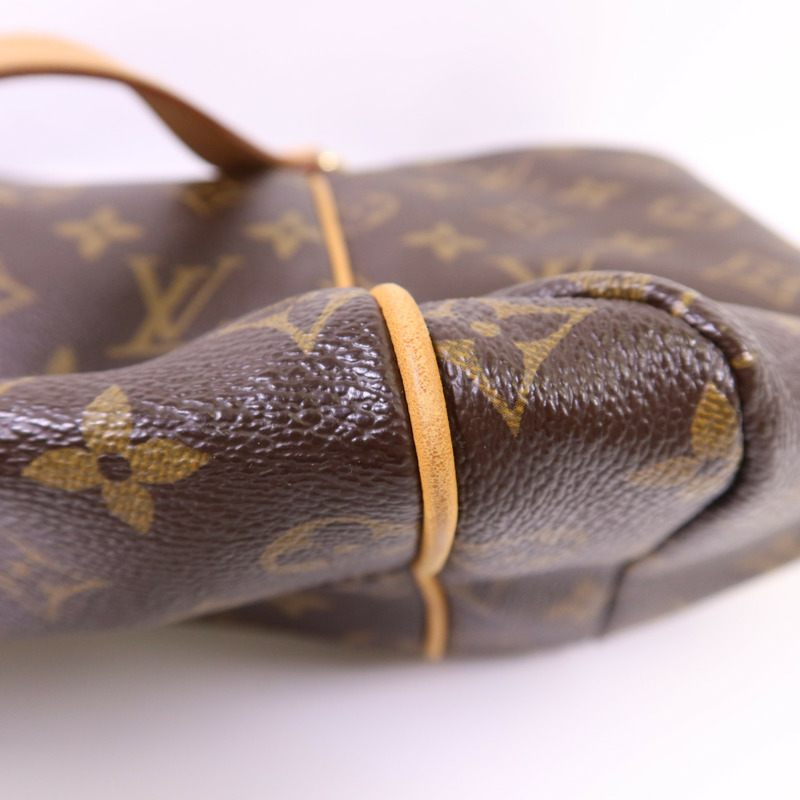 LOUIS VUITTON Monogram Totally MM金扣肩背袋棕色-18