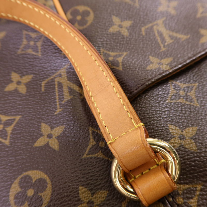 LOUIS VUITTON Monogram Totally MM金扣肩背袋棕色-20