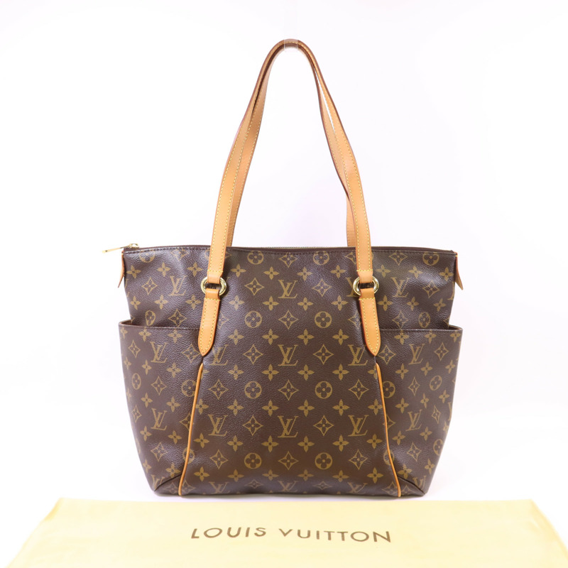 LOUIS VUITTON Monogram Totally MM金扣肩背袋棕色-21