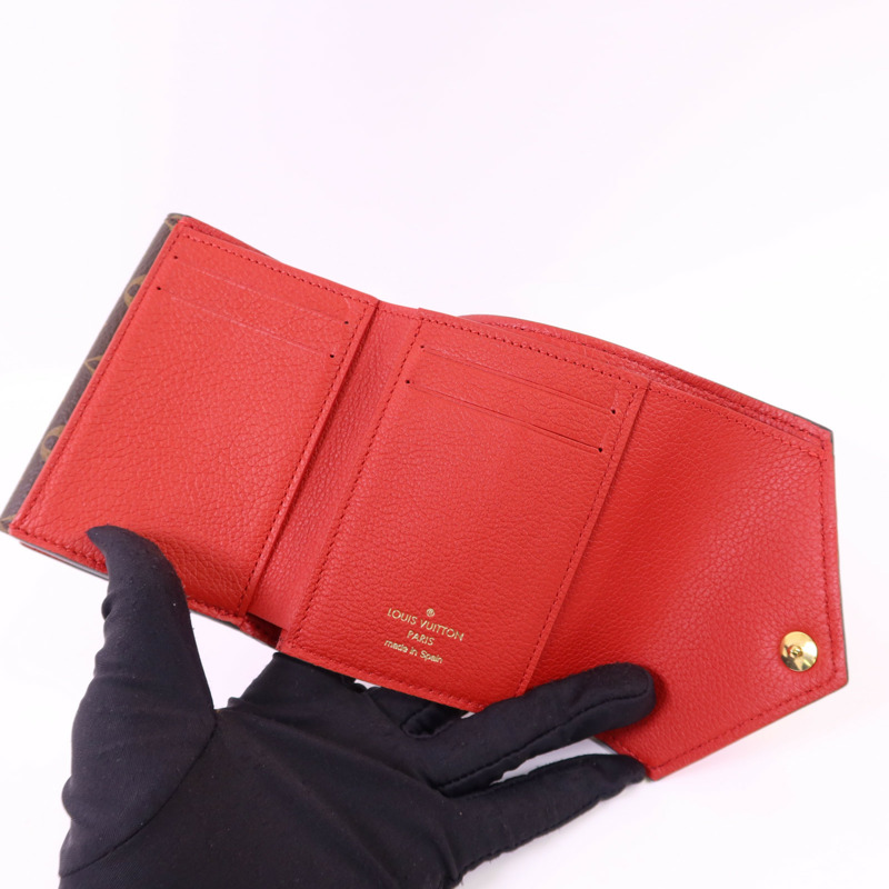 LOUIS VUITTON Monogram Double V Compact Wallet金扣錢包-4