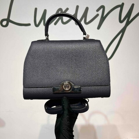 MOYNAT Rejane 中號經典手提單肩斜挎包 聖杯藍 銀扣