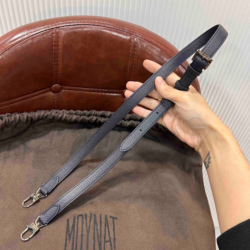 MOYNAT Rejane 中號經典手提單肩斜挎包 聖杯藍 銀扣-21