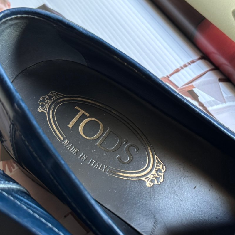 ::TOD'S:: T字鍊飾流蘇牛皮厚底樂福鞋 牛津鞋子 (藍色) 36號-9
