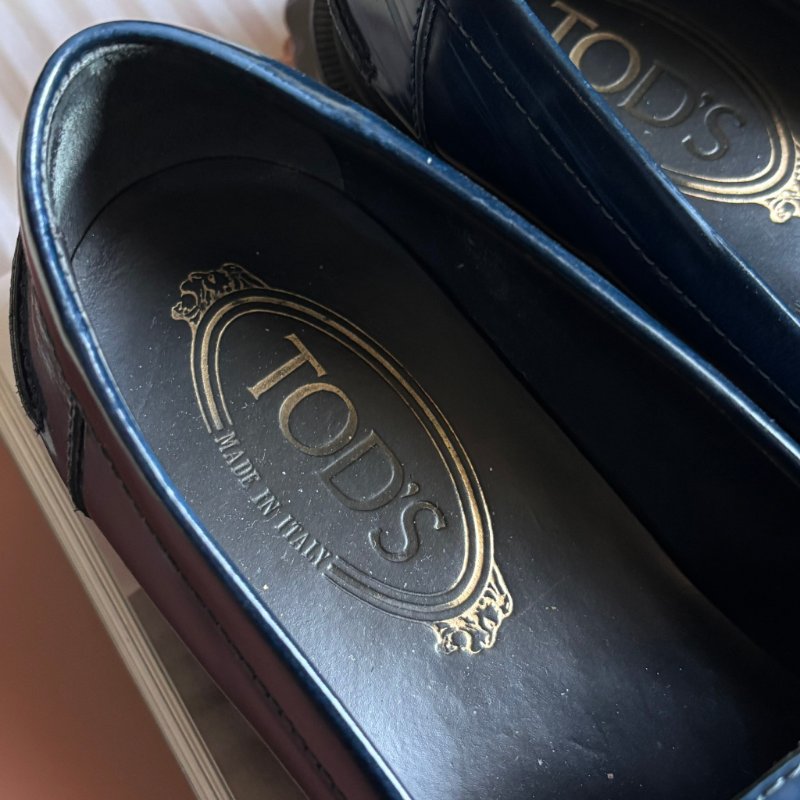 ::TOD'S:: T字鍊飾流蘇牛皮厚底樂福鞋 牛津鞋子 (藍色) 36號-10