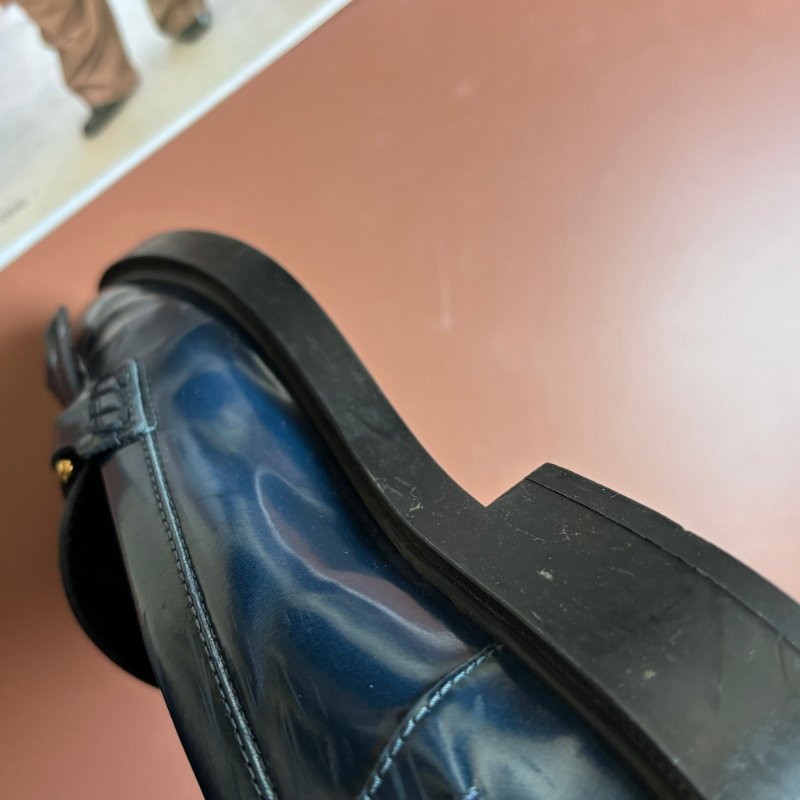 ::TOD'S:: T字鍊飾流蘇牛皮厚底樂福鞋 牛津鞋子 (藍色) 36號-24