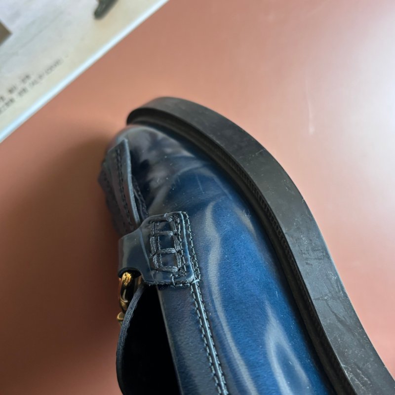 ::TOD'S:: T字鍊飾流蘇牛皮厚底樂福鞋 牛津鞋子 (藍色) 36號-25