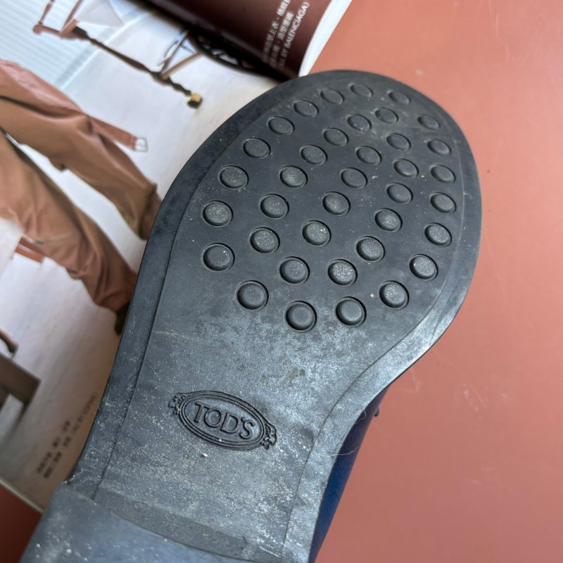 ::TOD'S:: T字鍊飾流蘇牛皮厚底樂福鞋 牛津鞋子 (藍色) 36號-29