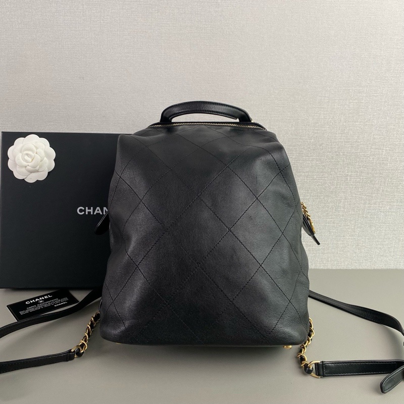 ✨Chanel 黑金羊皮後背包 有保卡🖤-1