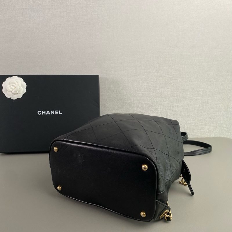 ✨Chanel 黑金羊皮後背包 有保卡🖤-5