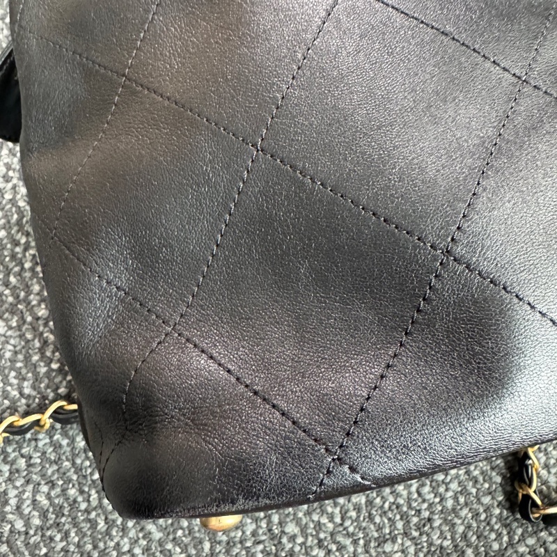 ✨Chanel 黑金羊皮後背包 有保卡🖤-9