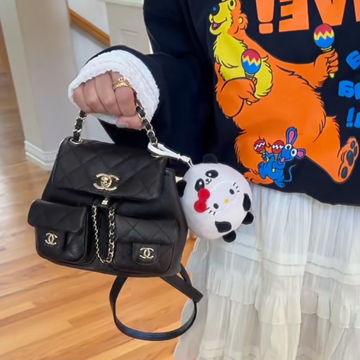 ✨Chanel duma 青蛙牛皮後背包 有購證 99新 晶片款🖤-0