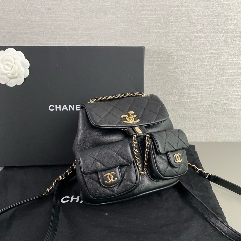 ✨Chanel duma 青蛙牛皮後背包 有購證 99新 晶片款🖤-3