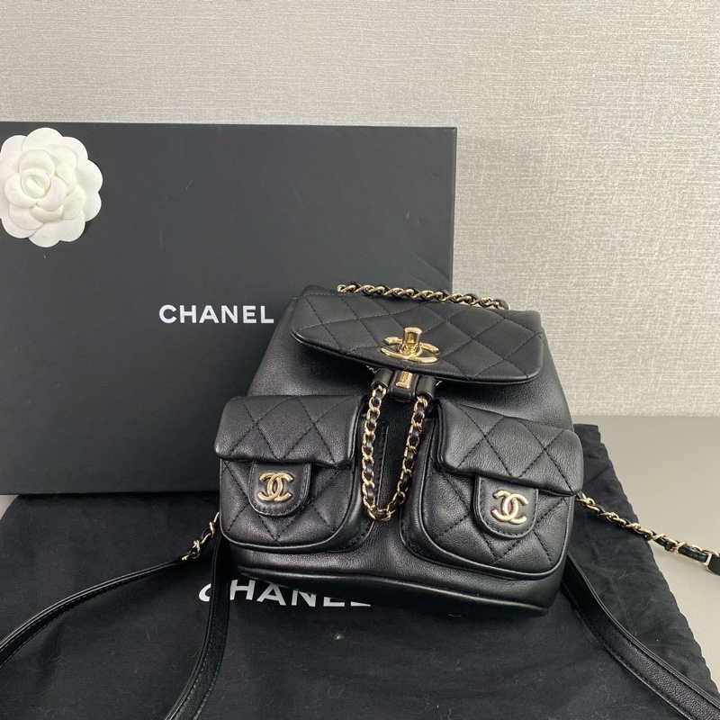 ✨Chanel duma 青蛙牛皮後背包 有購證 99新 晶片款🖤-4