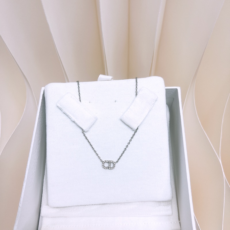 Dior clair d lune CD水鑽銀色項鍊-0