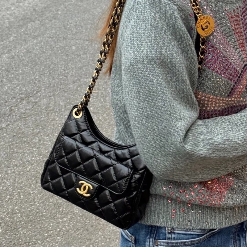 莉亞精品♡Chanel AS4323 天貓精靈小號 黑金 近新-2
