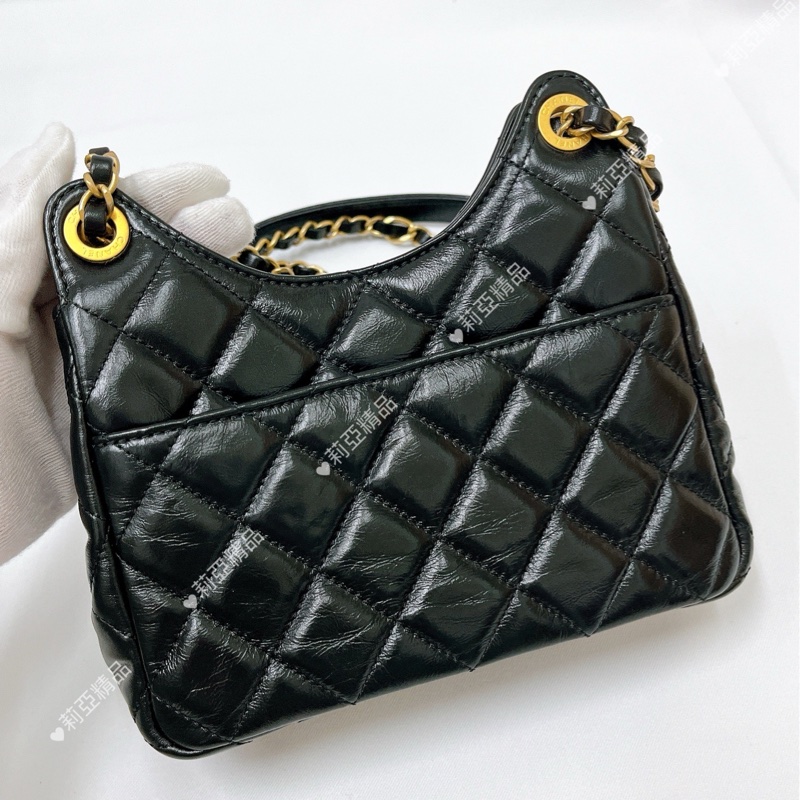 莉亞精品♡Chanel AS4323 天貓精靈小號 黑金 近新-8
