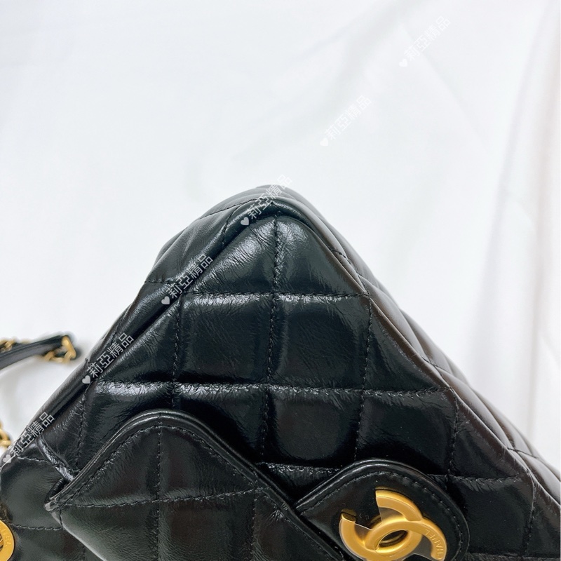 莉亞精品♡Chanel AS4323 天貓精靈小號 黑金 近新-16