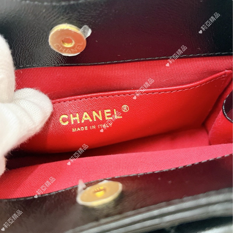 莉亞精品♡Chanel AS4323 天貓精靈小號 黑金 近新-18