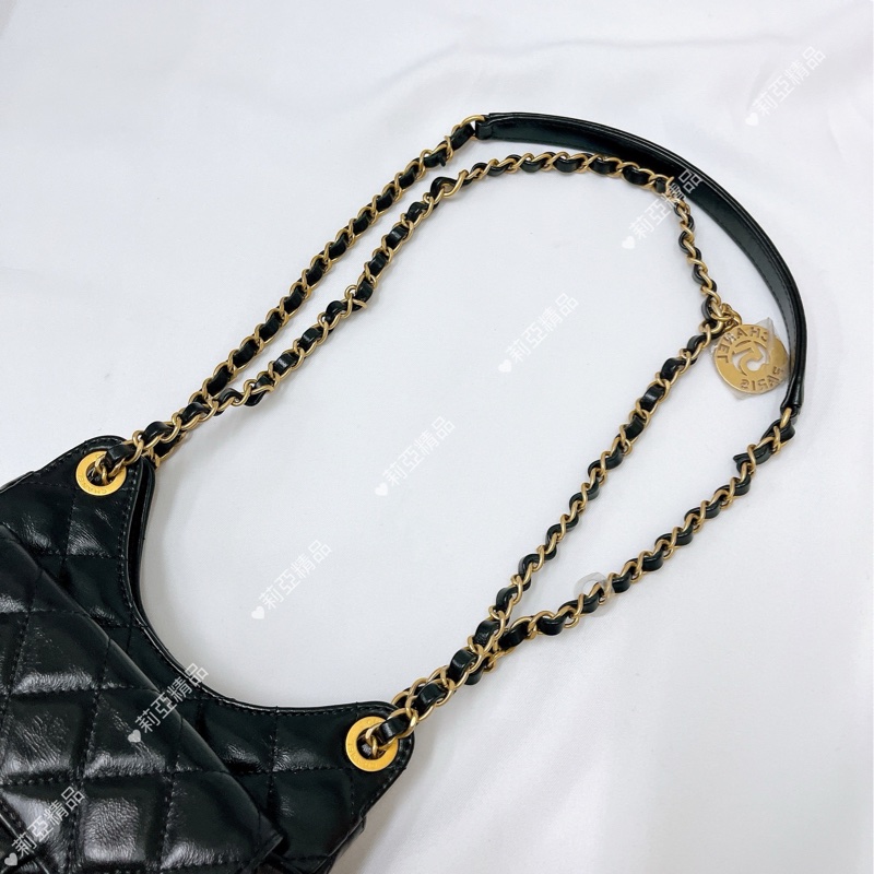莉亞精品♡Chanel AS4323 天貓精靈小號 黑金 近新-20