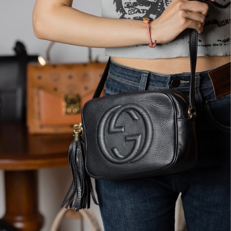 莉亞精品♡Gucci 308364 soho相機包 黑 二手-1