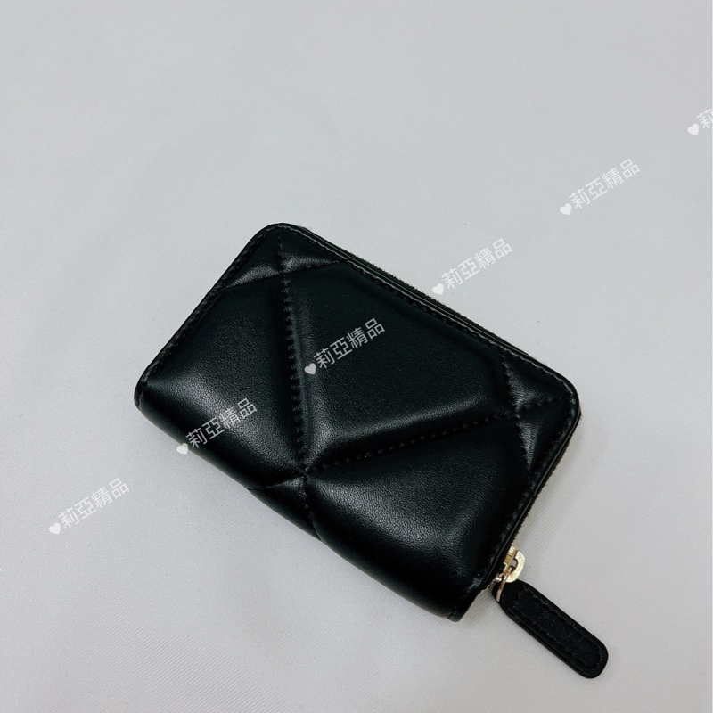 莉亞精品♡Chanel AP0949 19ㄇ拉三格零錢包 黑金 二手-3