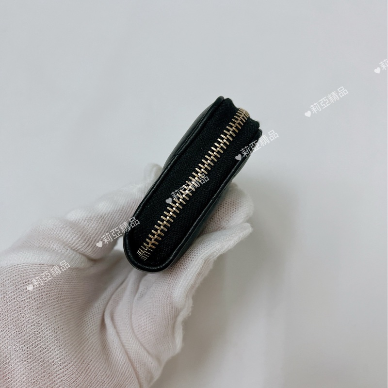 莉亞精品♡Chanel AP0949 19ㄇ拉三格零錢包 黑金 二手-5