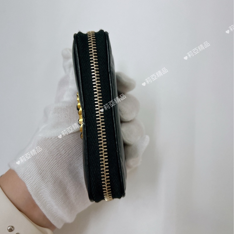 莉亞精品♡Chanel AP0949 19ㄇ拉三格零錢包 黑金 二手-7