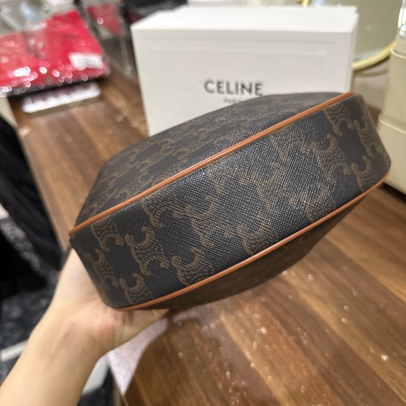 TEEN CELINE LULU標誌印花及牛皮革手袋-7