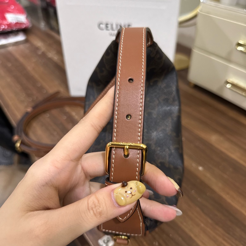 TEEN CELINE LULU標誌印花及牛皮革手袋-9