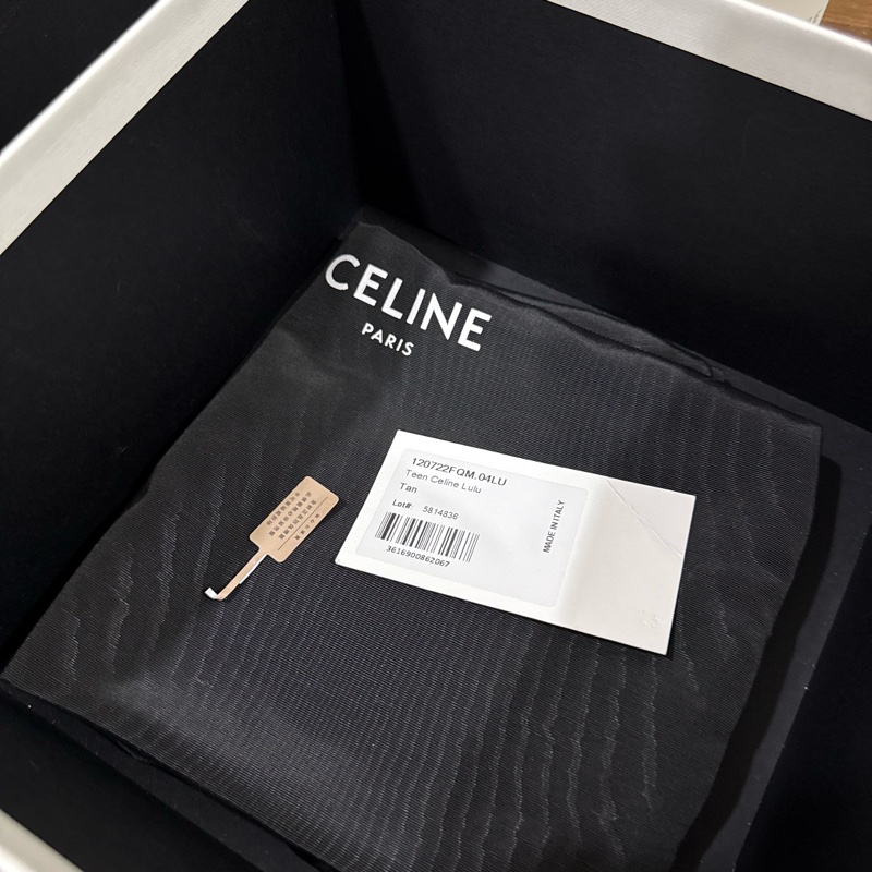 TEEN CELINE LULU標誌印花及牛皮革手袋-11