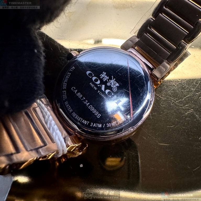 COACH手錶,編號CH00257,30mm玫瑰金圓形精鋼錶殼,玫瑰金色簡約, 中三針顯示錶面,玫瑰金色精鋼錶帶款-4