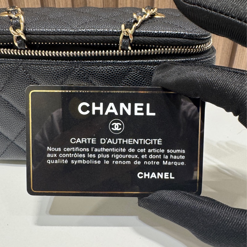 全新Chanel 長盒子荔枝牛皮 VANITY WITH CHAIN-14
