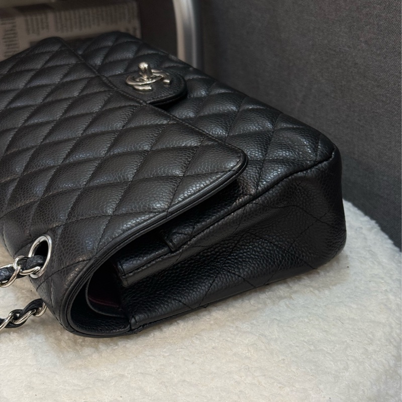 (國外購證全配)Chanel coco25 黑銀荔枝皮-2