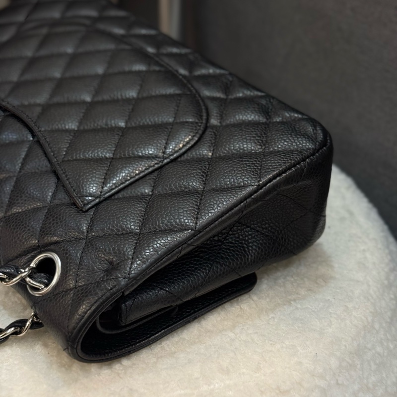 (國外購證全配)Chanel coco25 黑銀荔枝皮-4