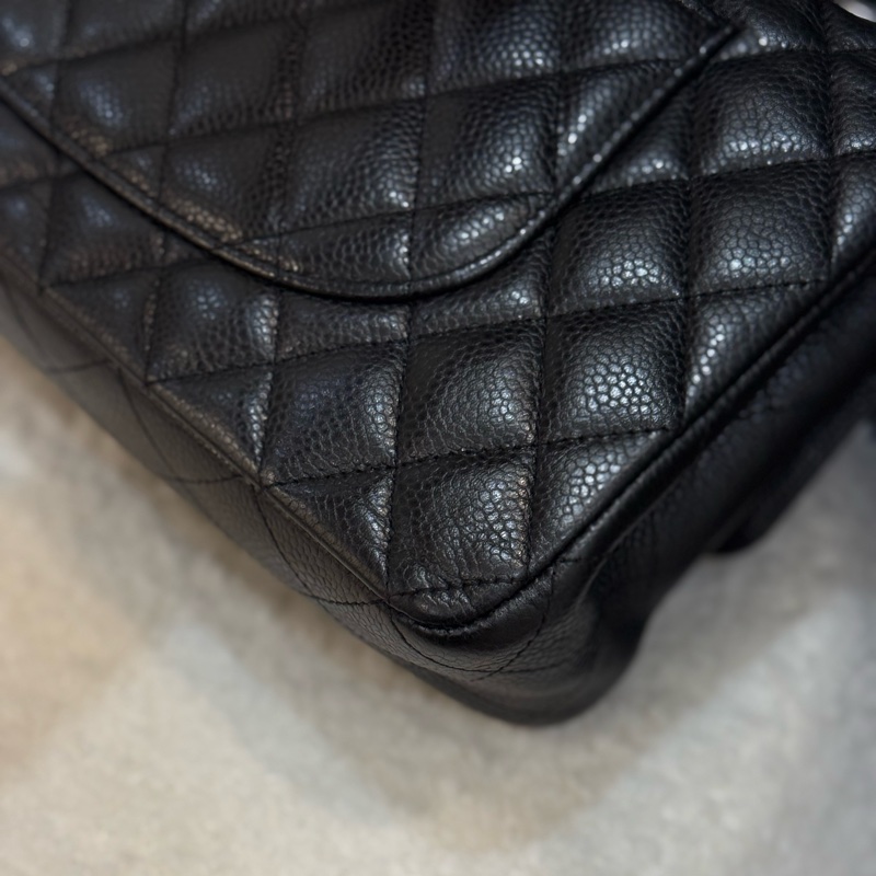 (國外購證全配)Chanel coco25 黑銀荔枝皮-8