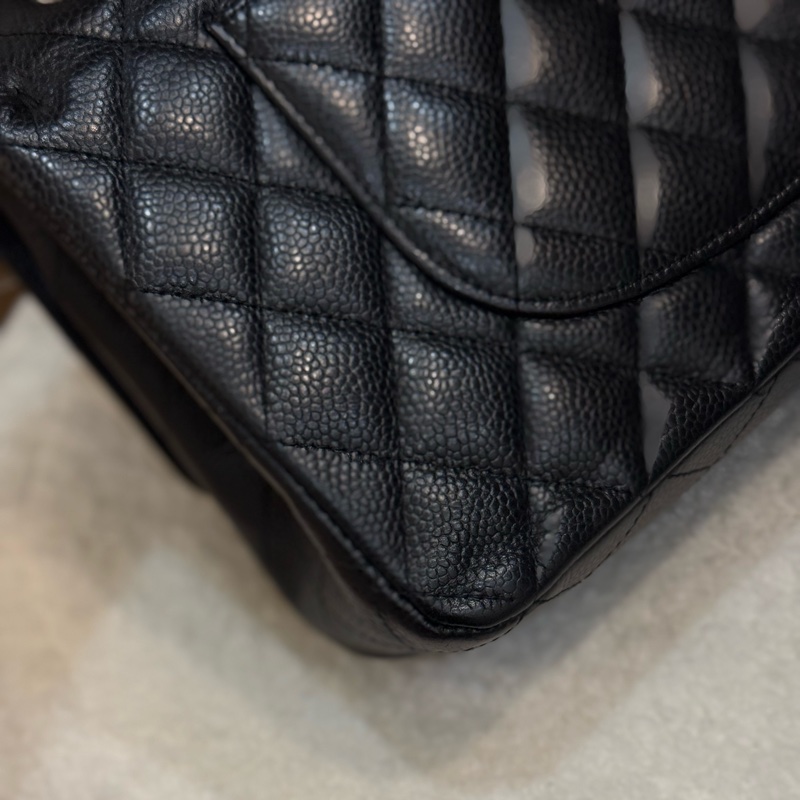 (國外購證全配)Chanel coco25 黑銀荔枝皮-9