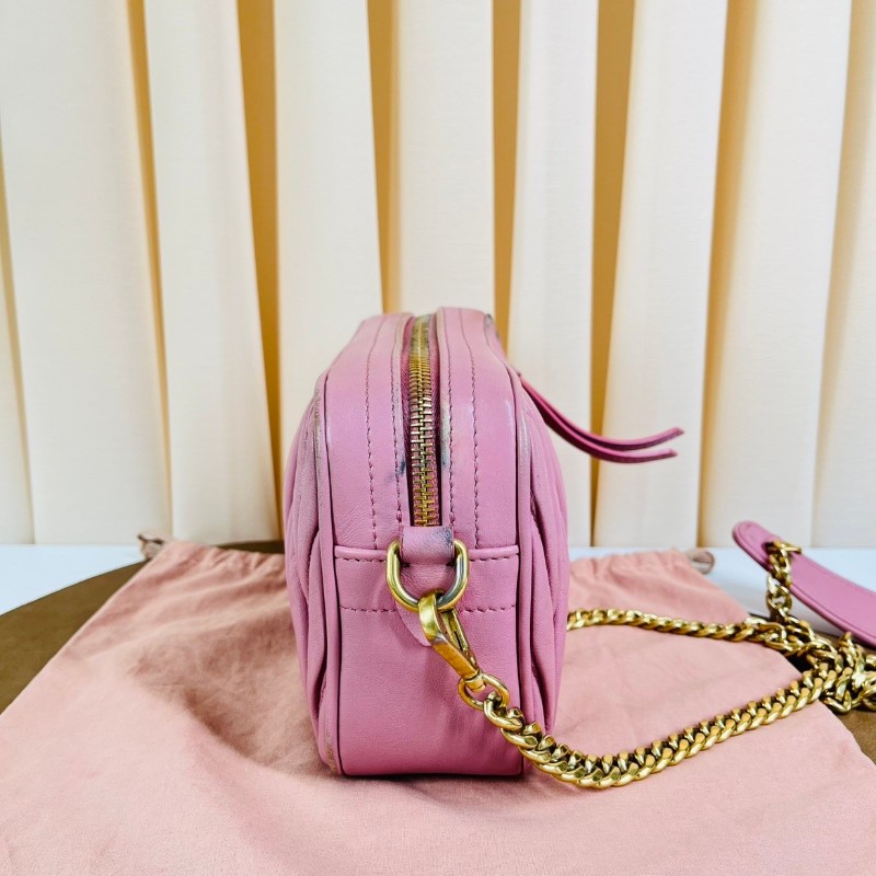 Miu Miu 粉色褶皺相機包 斜背包-2