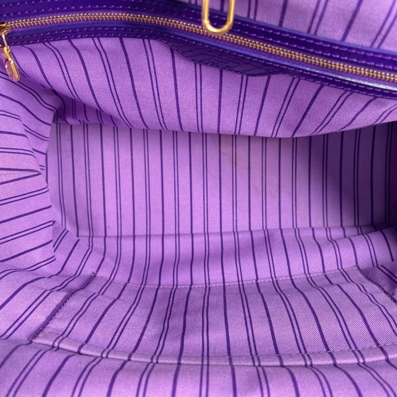 LV 限定絕版村上隆合作款太陽花漆皮Tote手袋 香芋紫色-5