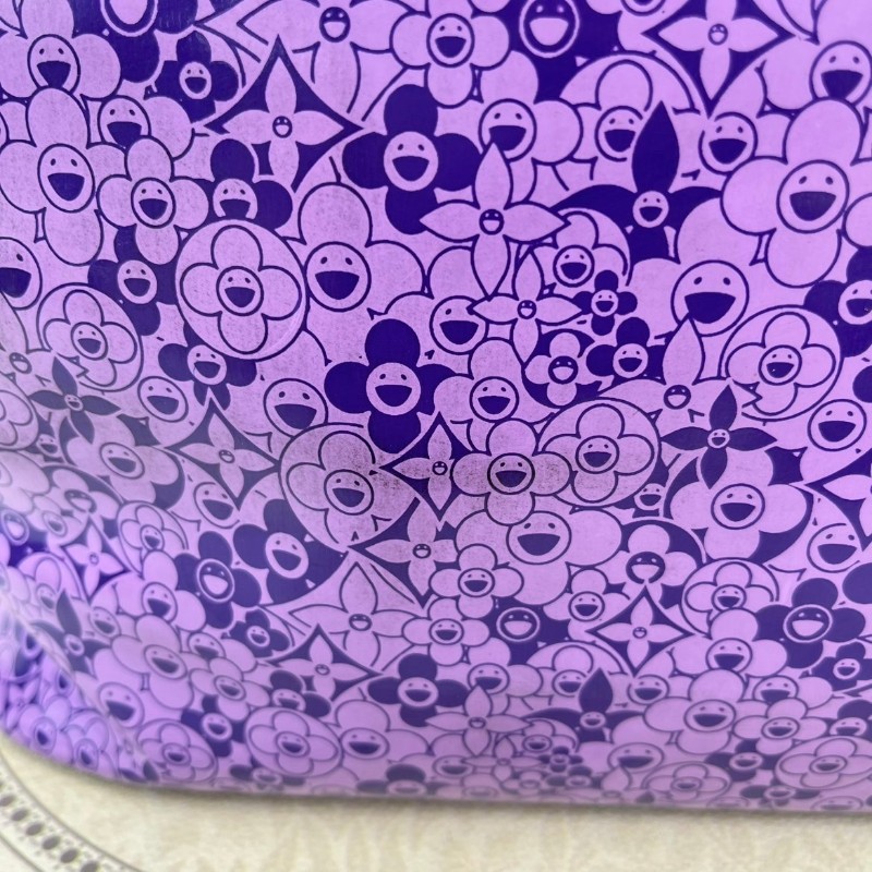 LV 限定絕版村上隆合作款太陽花漆皮Tote手袋 香芋紫色-11