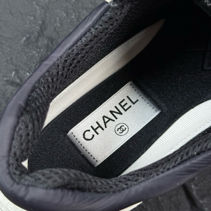擱置新 香奈兒/Chanel 22C早春 系帶黑白熊貓透氣網面 低幫 生活休閒鞋跑步鞋 白色 39碼-7
