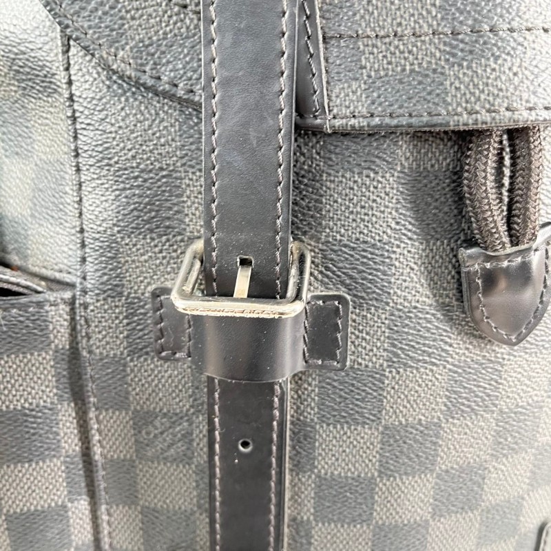 LV Christopher黑色棋盤格後背包-14