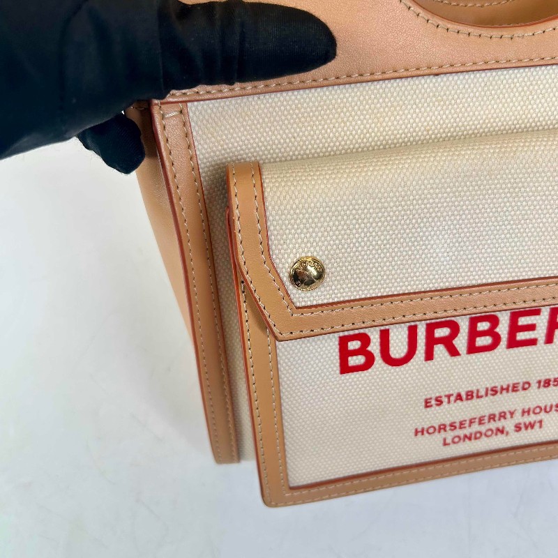 BURBERRY 口袋托特包 可拆卸肩帶-12