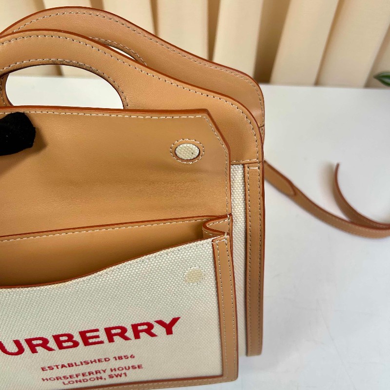 BURBERRY 口袋托特包 可拆卸肩帶-17